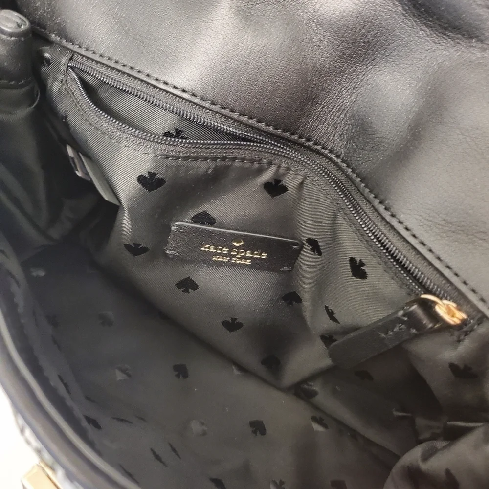 EUC Kate Spade Natalia Black & White Tweed Flap Close Crossbody/Shoulder Bag